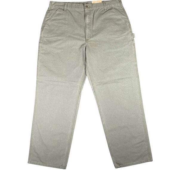 NWT Carhartt Men’s Green Duck Work Dungaree Pants B11 MOS Size 42x32 (41x32) - Picture 2 of 11